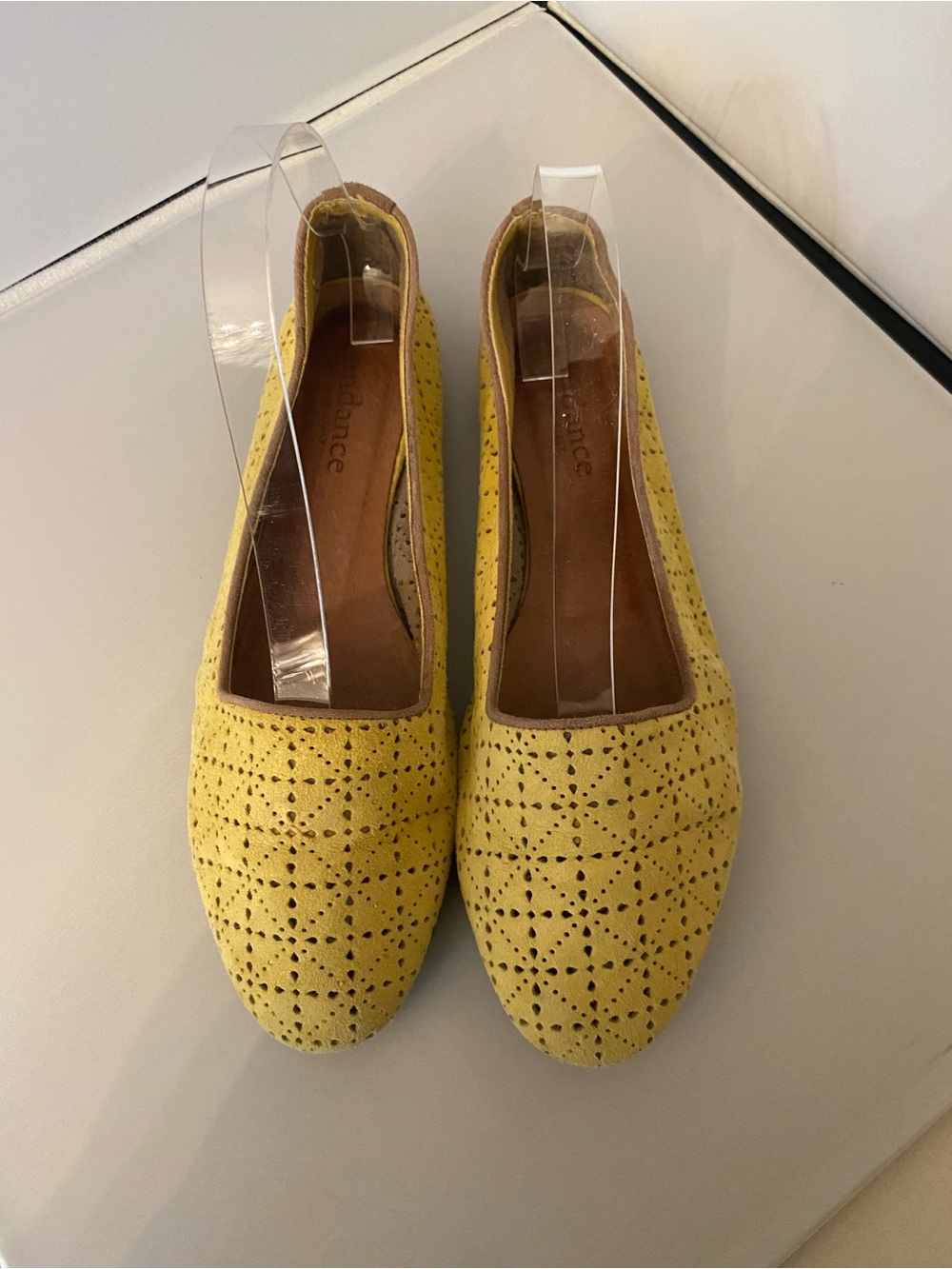 Sundance Yellow Perforated Women’s Flats, size 38